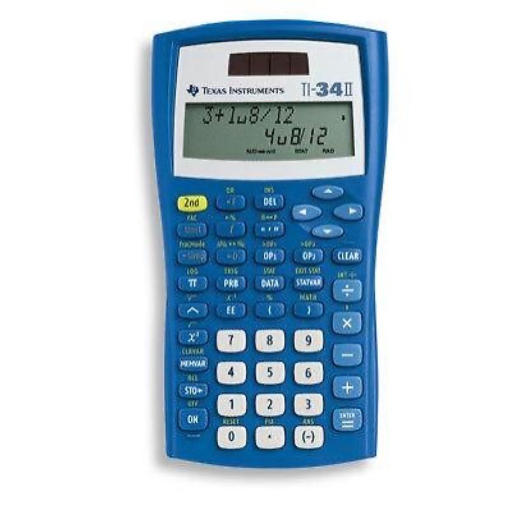 Texas Instruments Scientific Calculator TI-34 II Blue Colored